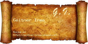 Geitner Irma névjegykártya